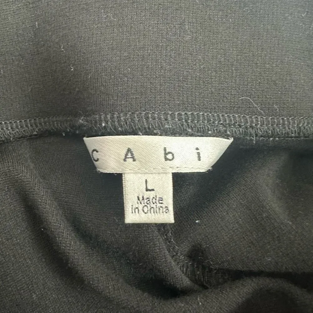 Cabi Women's Size L Ponte Knit Seamed Leggings Black Stretchy Pull On Style #543